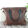 Leather Messenger Bag Men Brown Tote Laptop Compartment