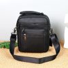 Men's Genuine Leather Crossbody Bag Travel Business Black