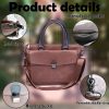 Men's Multi Compartment Leather Tote Bag Brown Laptop